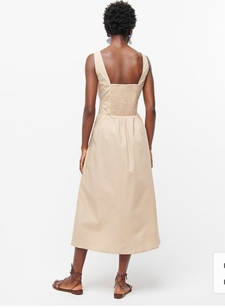 J Crew Women's White Button Front Cotton Popplin Dress - Picture 3 of 12